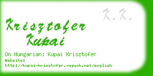 krisztofer kupai business card